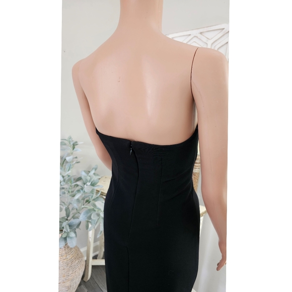 NWT Banana Republic Black Strapless Knee Length Bodycon Petite Dress - Picture 4 of 9